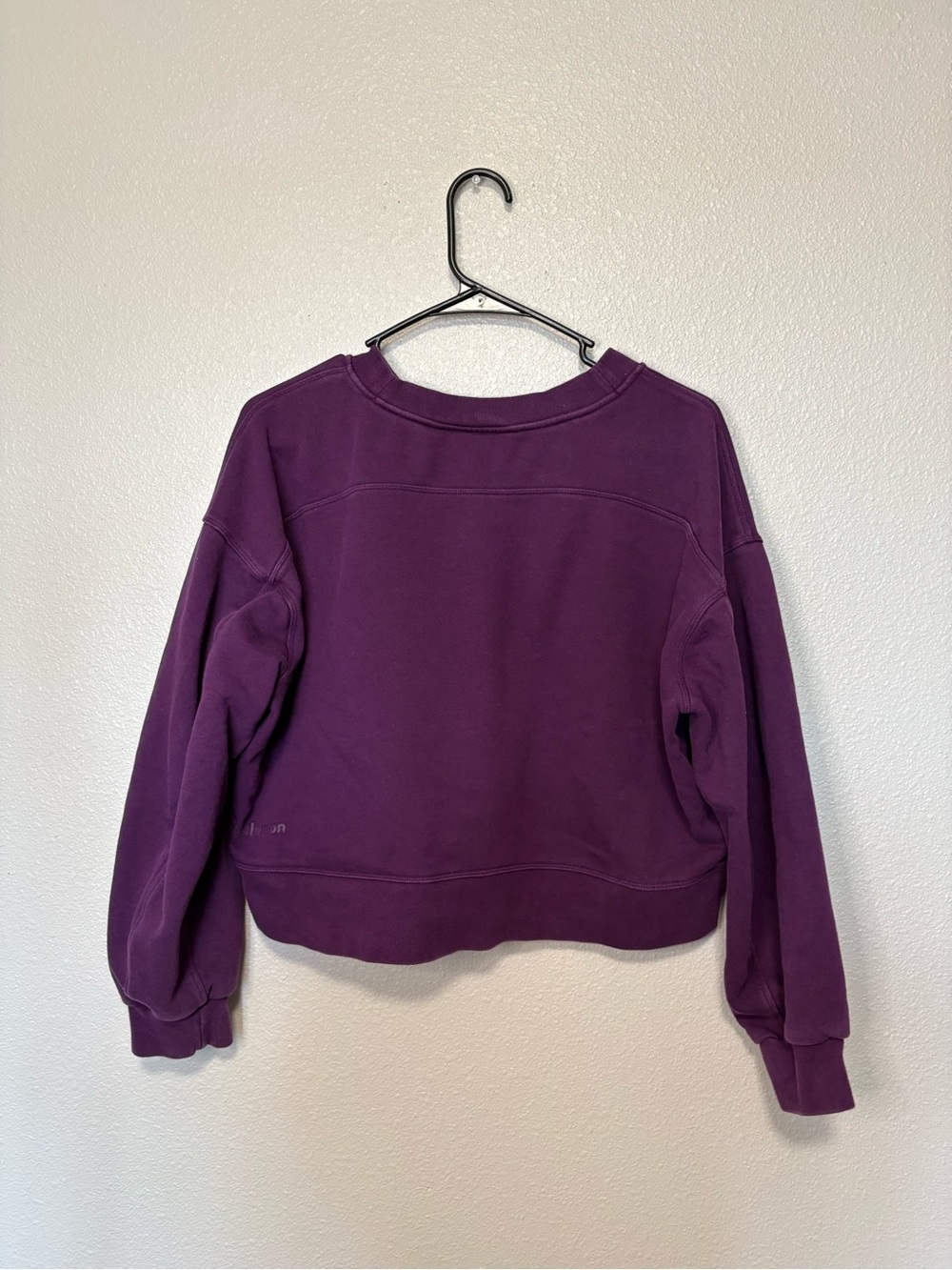 Lululemon Perfectly Oversized Cropped Crew Sweatshirt Purple 10/12 Large - Picture 3 of 6